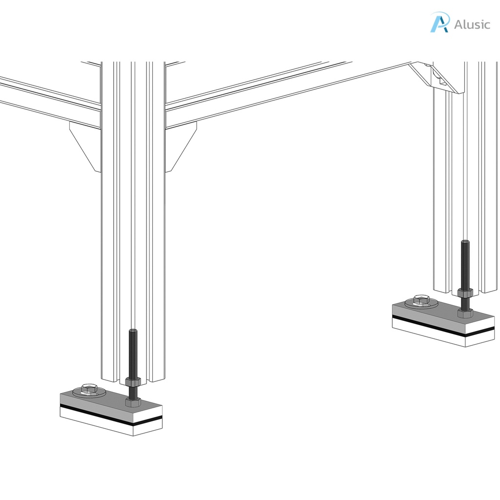 Alusic Levelling foot, for 40 and 45 mm profiles