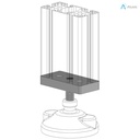 Alusic Plate for feet and wheels, 60x30 mm with central M12 hole