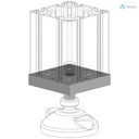 Alusic Plate for feet and wheels, 80x80 mm with 4 x M16