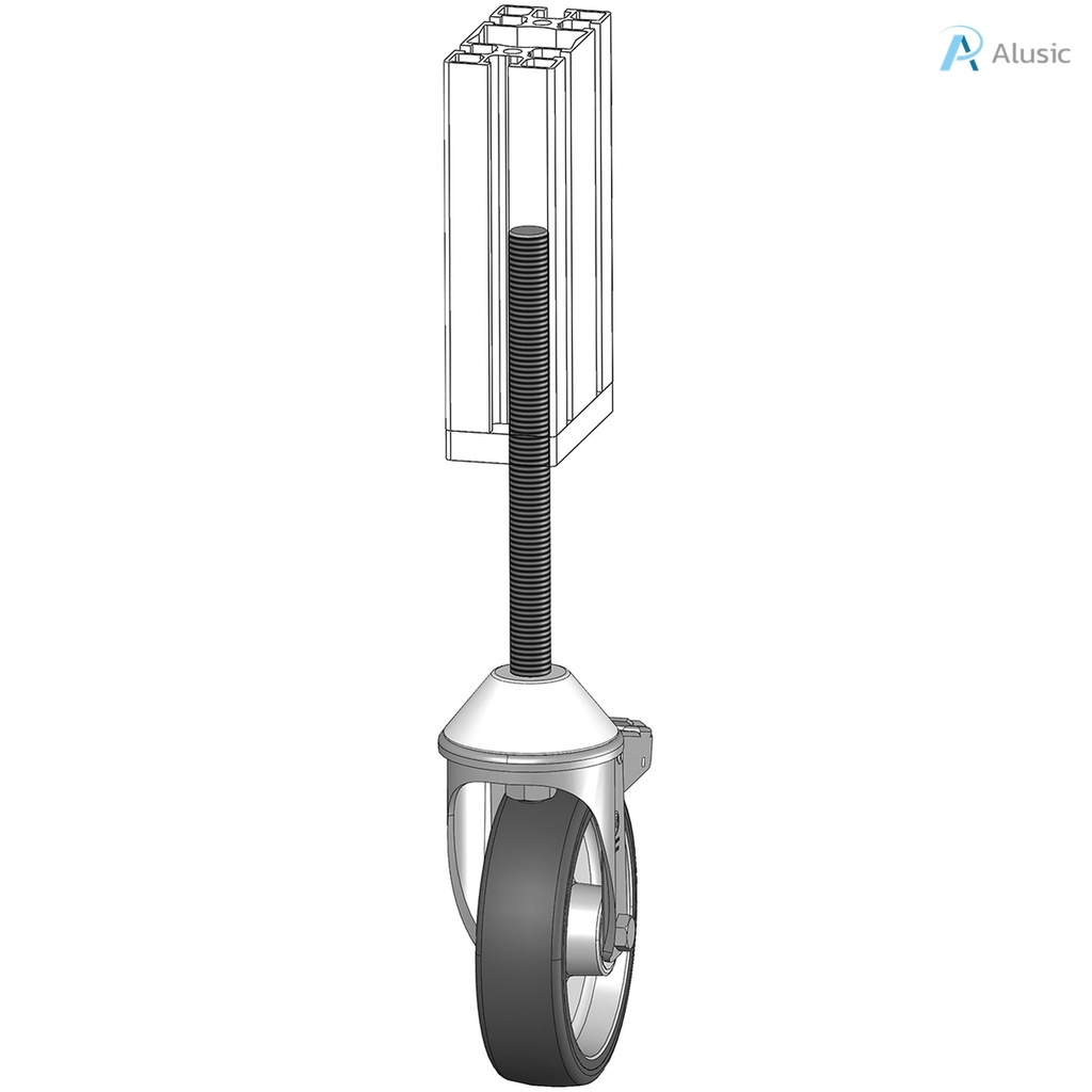 Alusic Swivel castor with brake