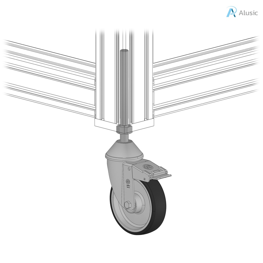 Alusic Swivel castor with brake