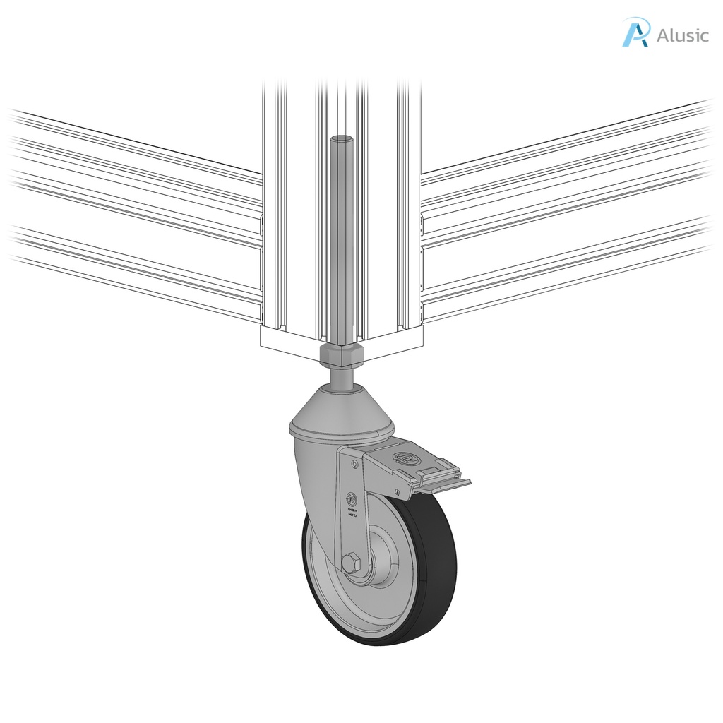 Alusic Swivel castor with brake