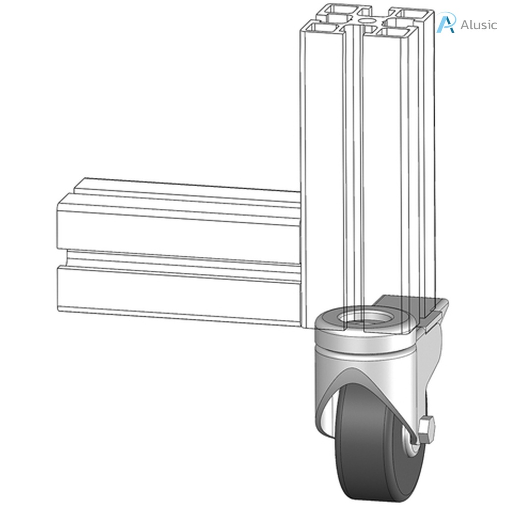 Alusic Swivel castor with brake