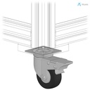 Alusic Swivel castor with brake