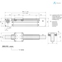 Alusic linear actuator 800.010, ø12 rollers, 45x90 profile