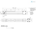 Alusic linear actuator 800.055, ø6 rollers, 55x55 profile