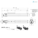 Alusic linear actuator 800.080, ball bearing guides size 15, 45x90 profile