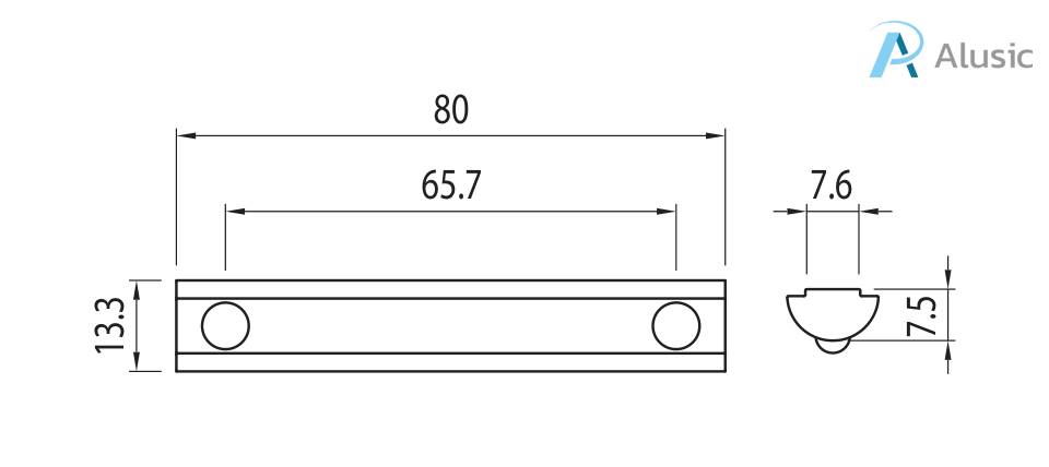 Alusic Roll-in nut with ball 80x13.3 mm