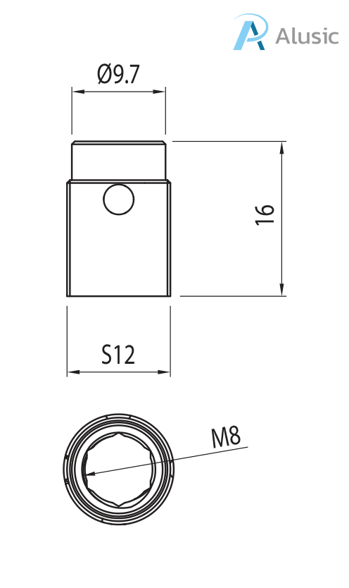 Alusic Self-tapping bushing outer M12, inner M8