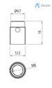 Alusic Self-tapping bushing outer M12, inner M8