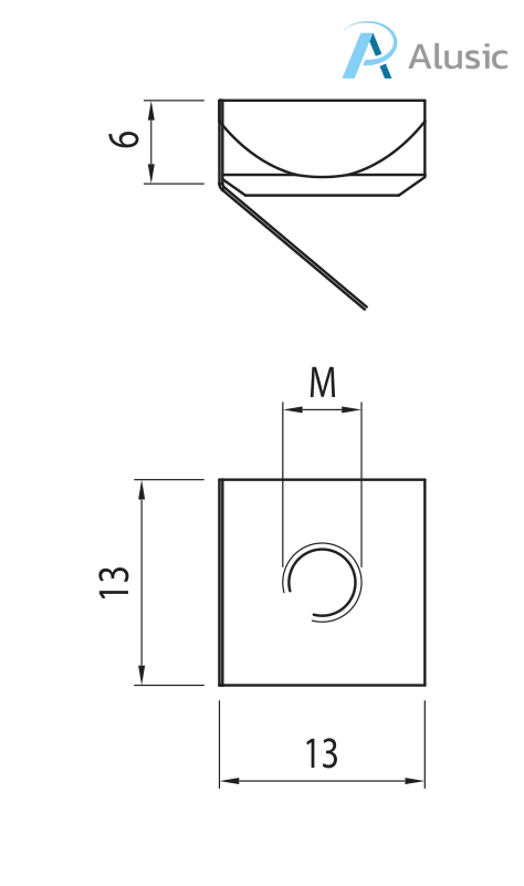 Alusic Square nut with spring 13x13 mm