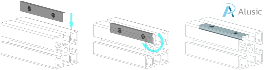 Alusic Rectangular nut 9x60 mm