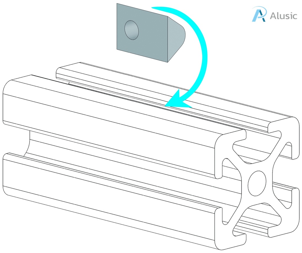 Alusic Roll-in nut with ball 12x8 mm