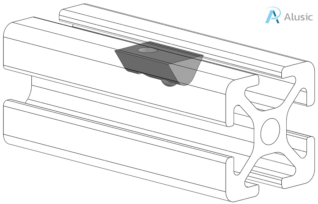 Alusic Roll-in nut with ball 12x8 mm