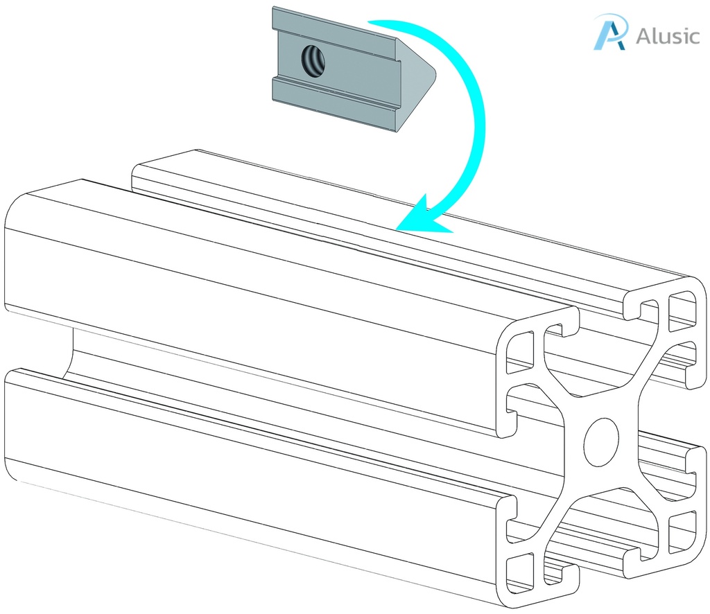 Alusic Roll-in nut with ball 17.5x9.8 mm