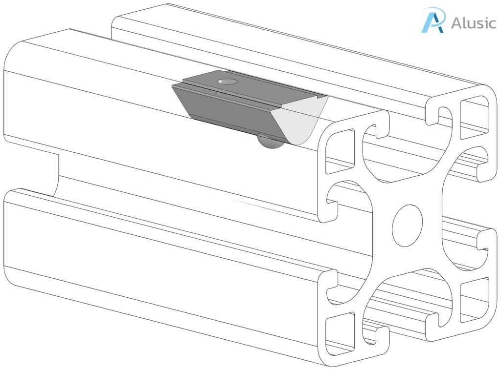 Alusic Roll-in nut with ball 22x13 mm