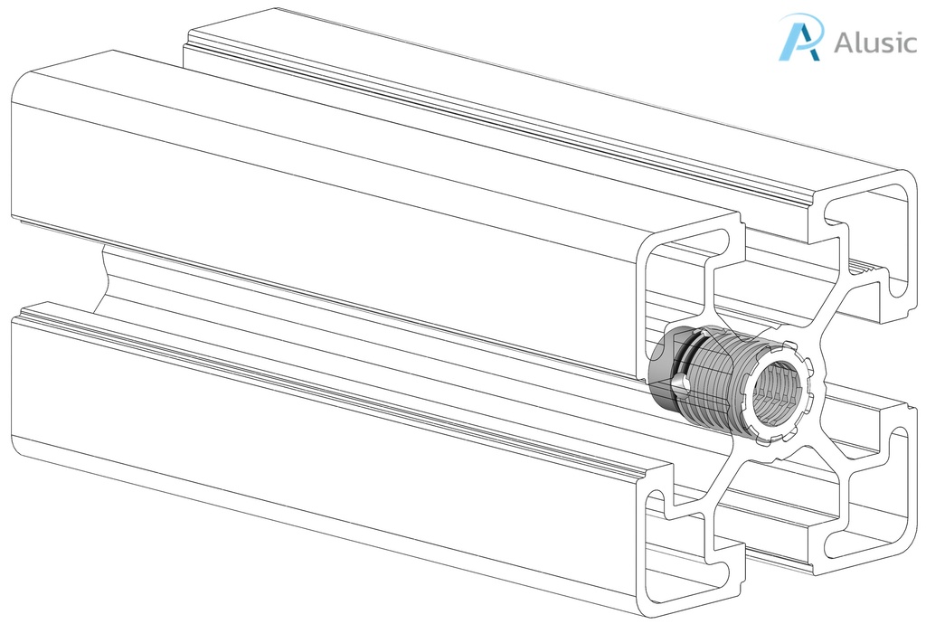 Alusic Self-tapping bushing outer M12, inner M8