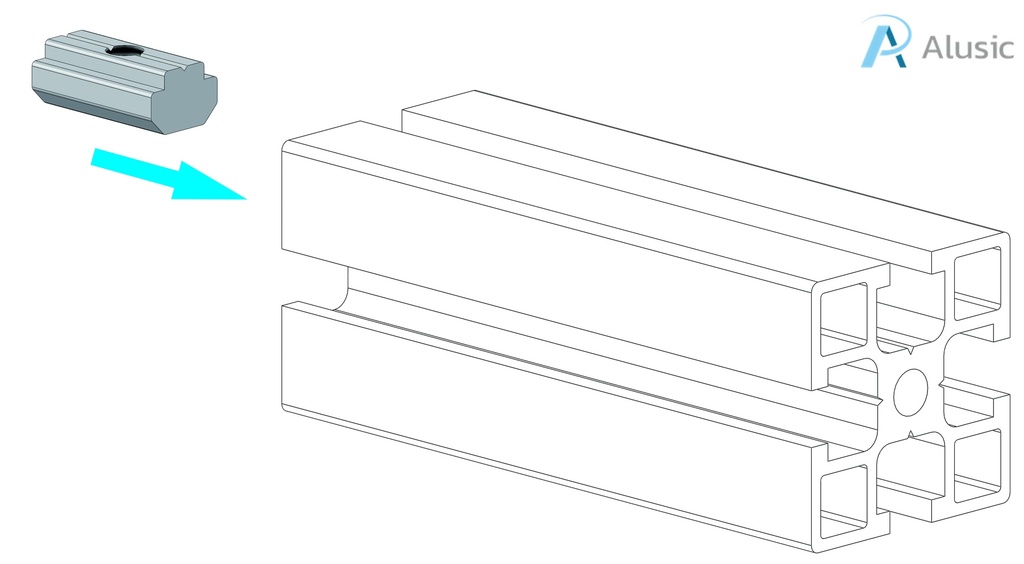 Alusic Sliding block 10x18 mm