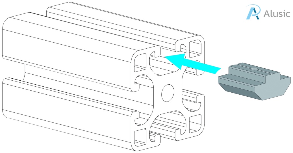 Alusic Sliding block 16x16 mm