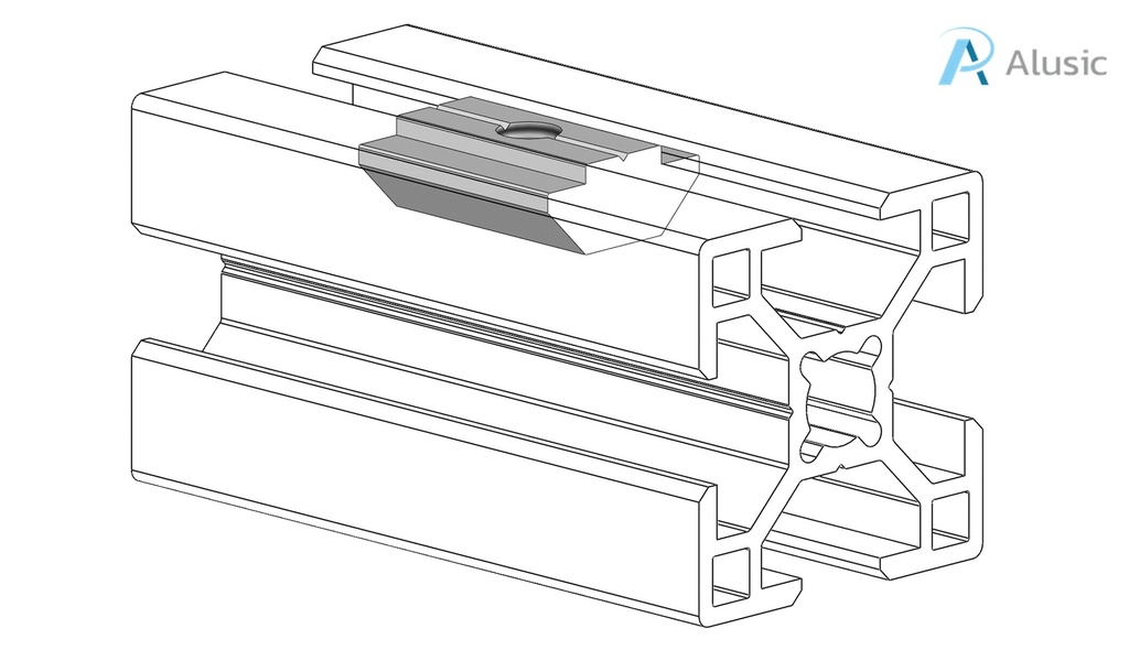 Alusic Sliding block 16x16 mm