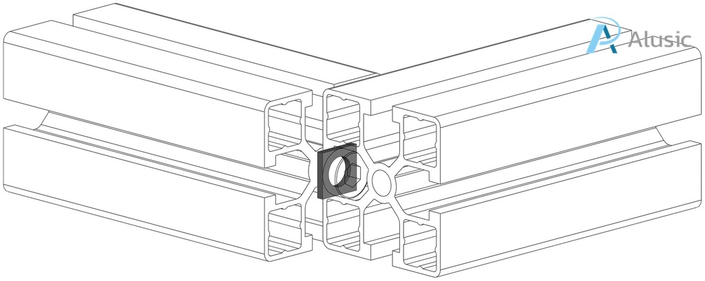 Alusic Square washer 13x13 mm, Ø 8 mm