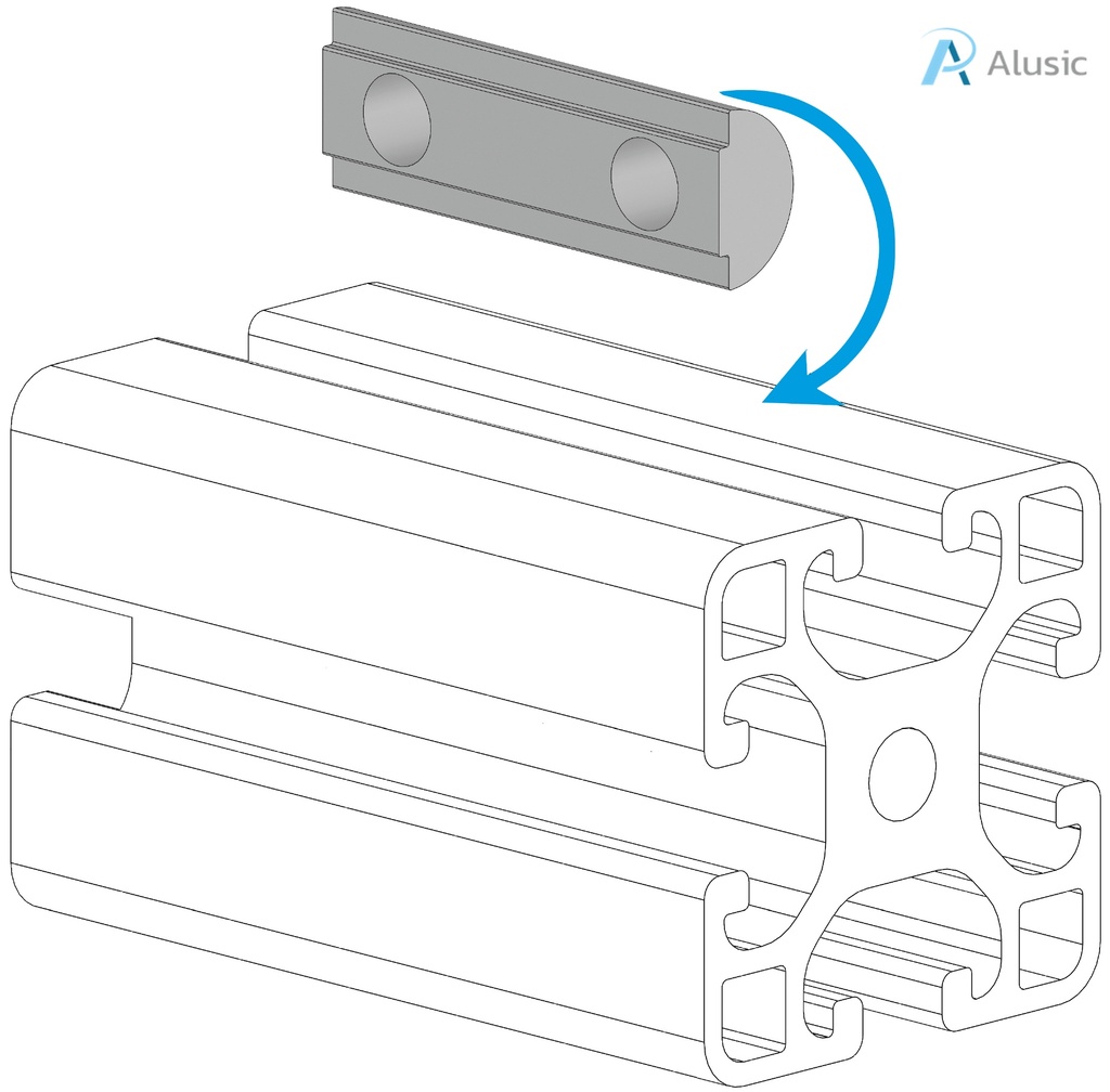 Alusic Swivel-in sliding block 40x13.3 mm