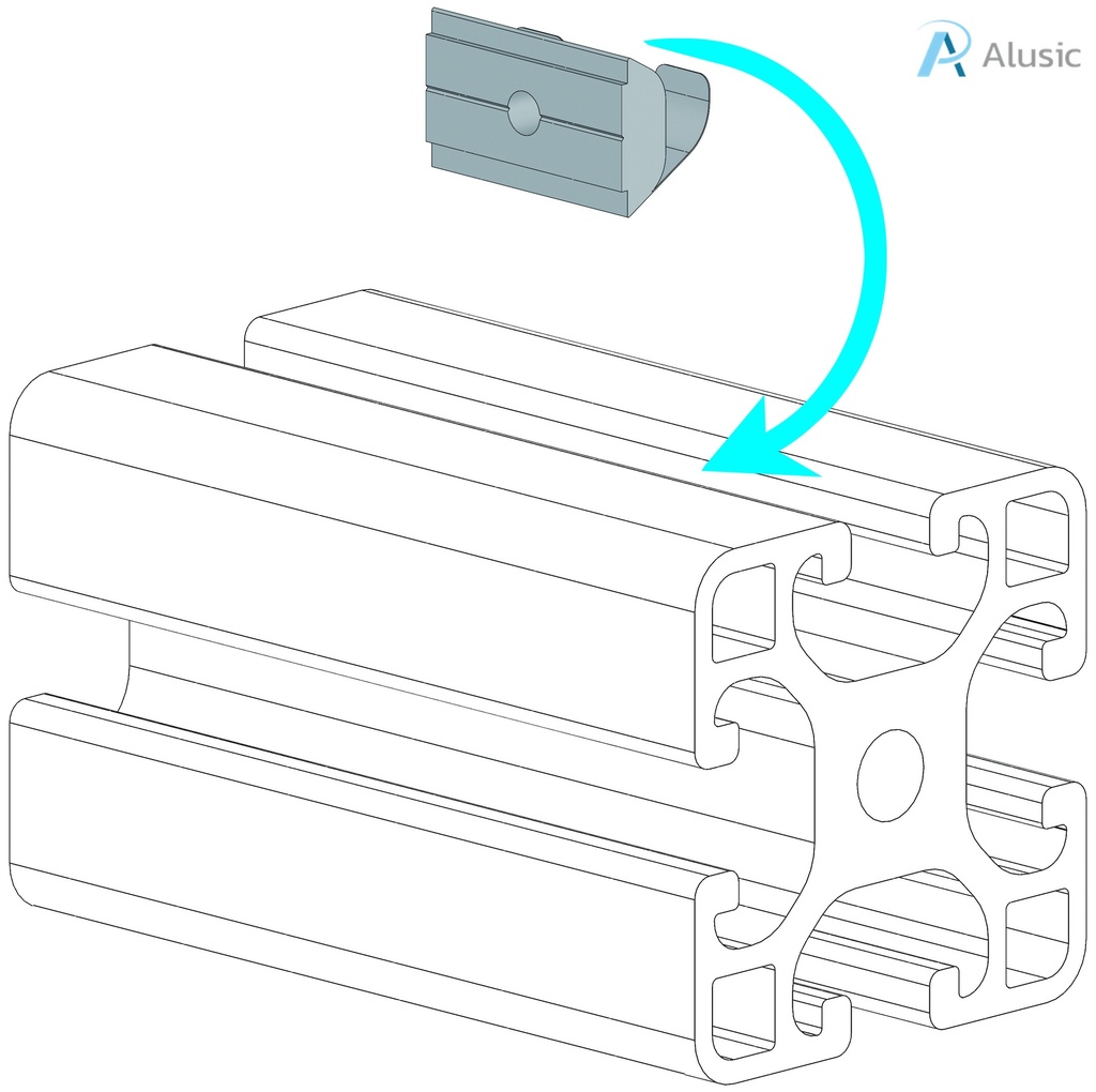 Alusic Swivel-in sliding block with spring 12x15 mm