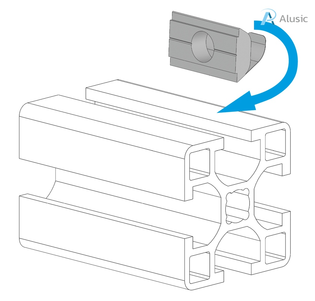Alusic Swivel-in sliding block with spring 12x15 mm