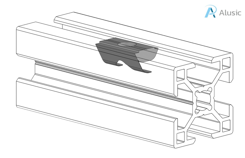 Alusic Swivel-in sliding block with spring 12x15 mm