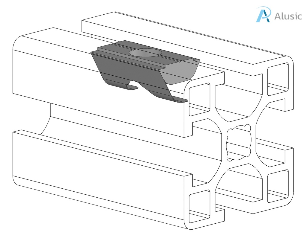 Alusic Swivel-in sliding block with spring 12x15 mm
