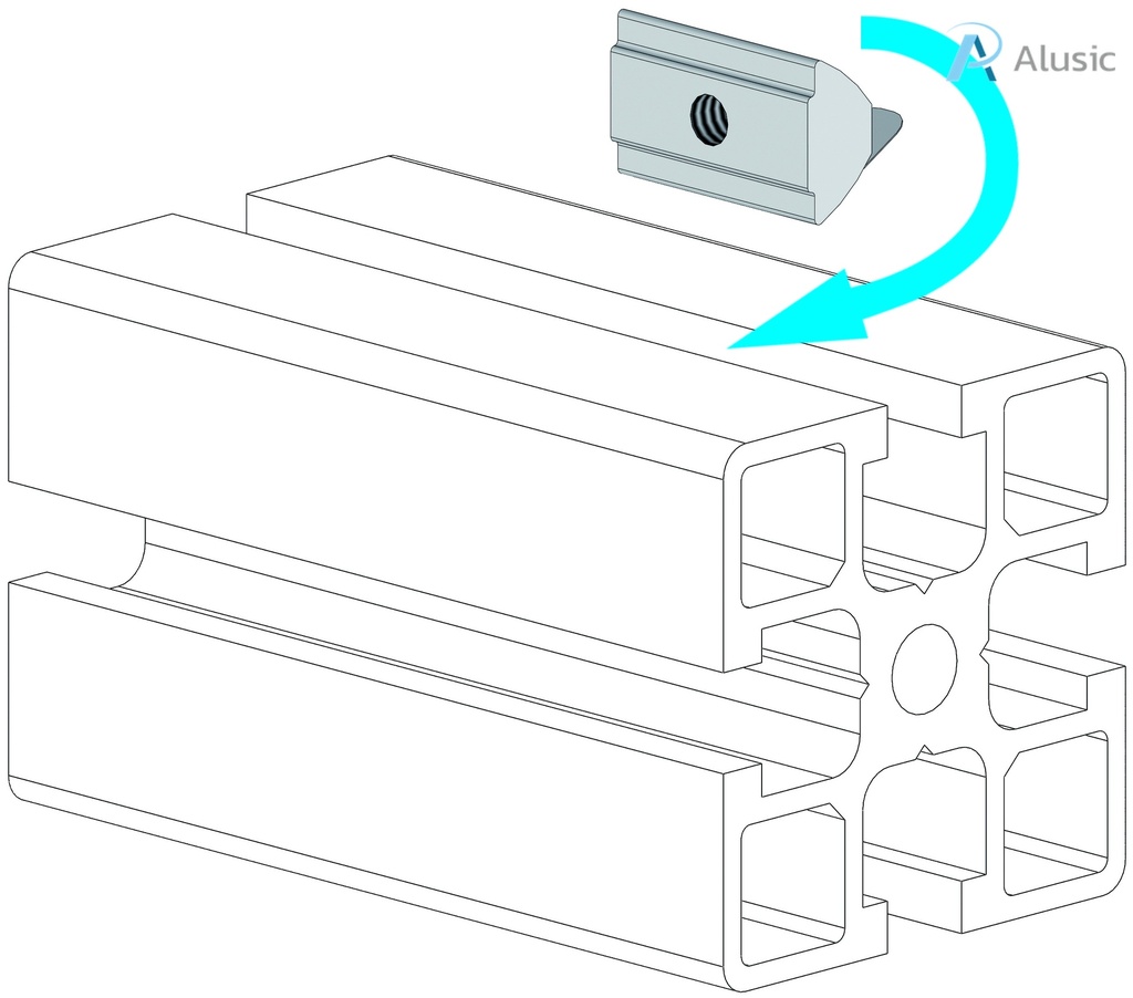 Alusic Swivel-in sliding block with spring 13.5x22 mm