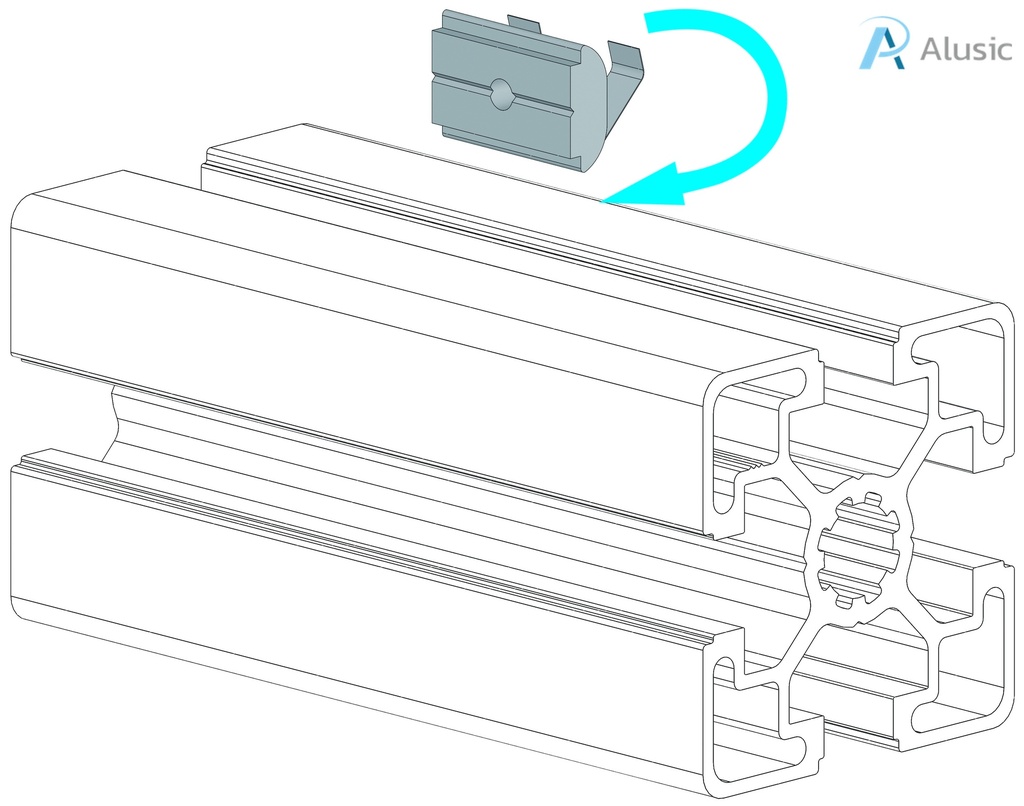 Alusic Swivel-in sliding block with spring 20x13.5 mm