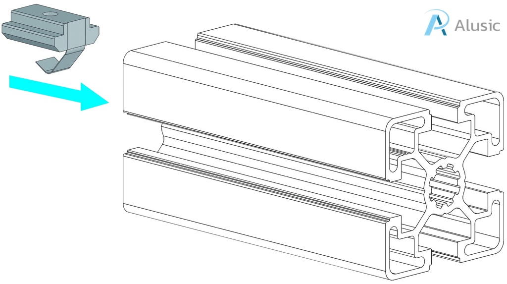 Alusic Swivel-in sliding block with spring 20x13.5 mm