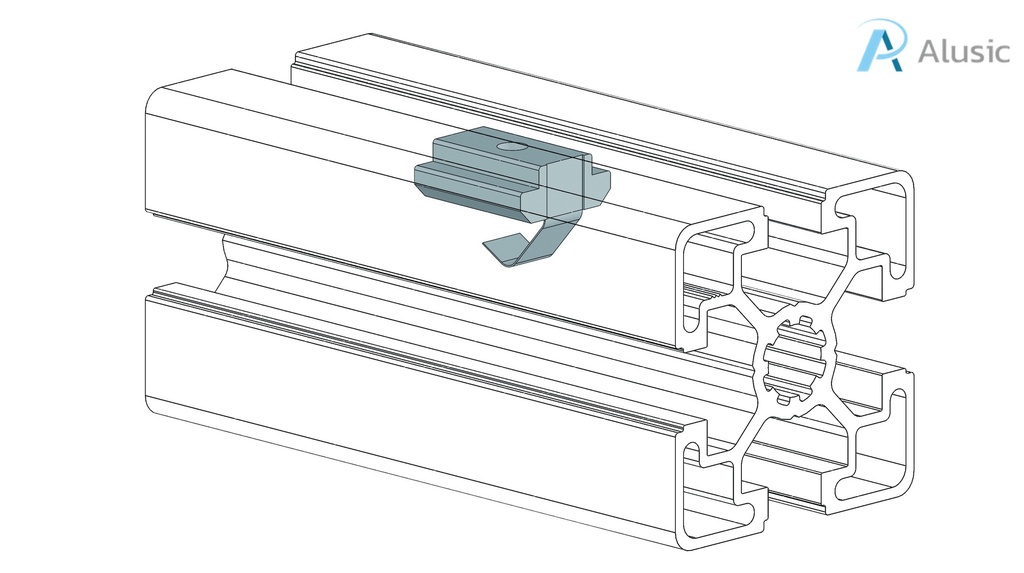 Alusic Swivel-in sliding block with spring 20x13.5 mm