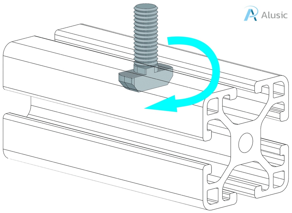Alusic T-bolts 15x6 mm