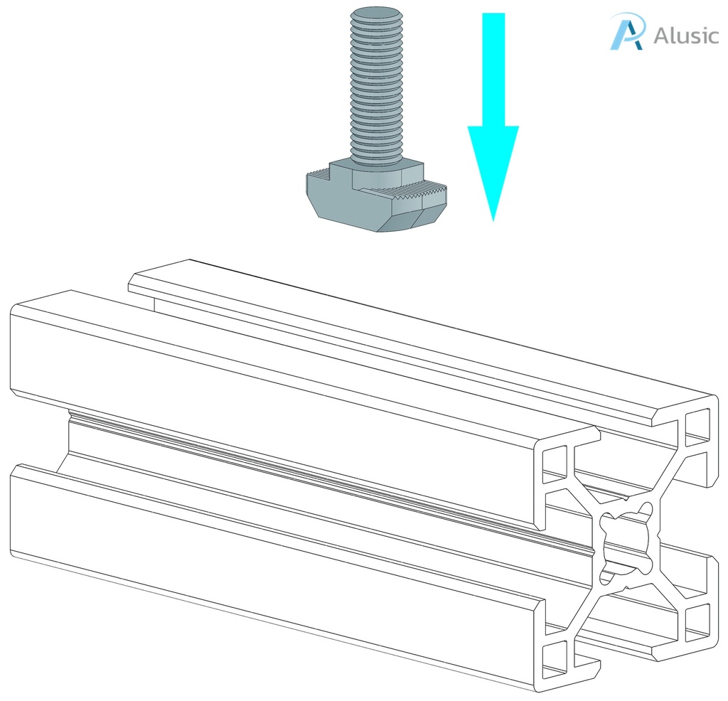 Alusic T-bolts 16x8 mm