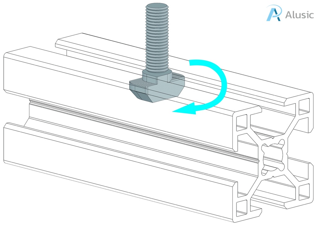 Alusic T-bolts 16x8 mm