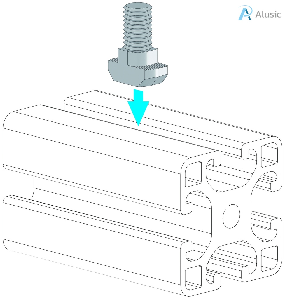 Alusic T-bolts 16x8 mm