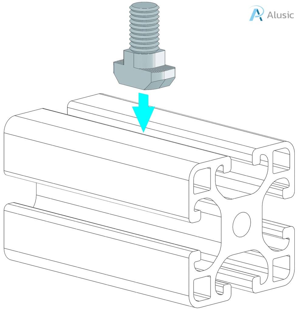 Alusic T-bolts 18x8 mm