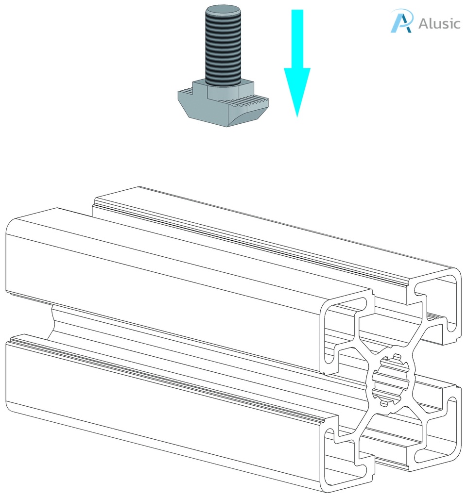Alusic T-bolts 19x9.7 mm