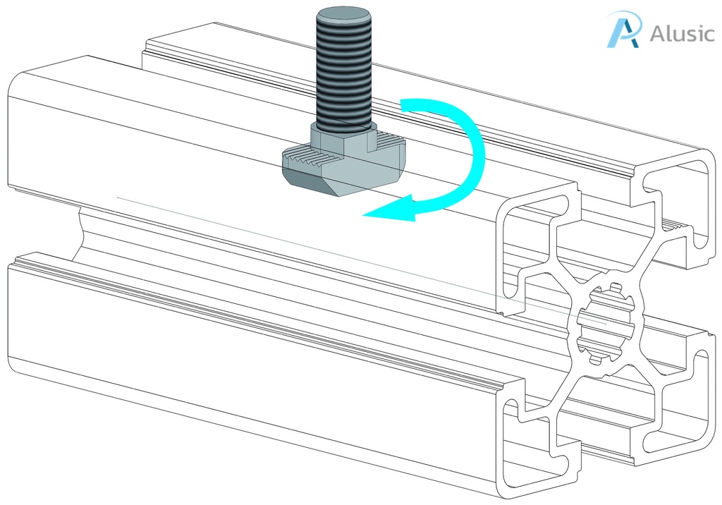 Alusic T-bolts 19x9.7 mm