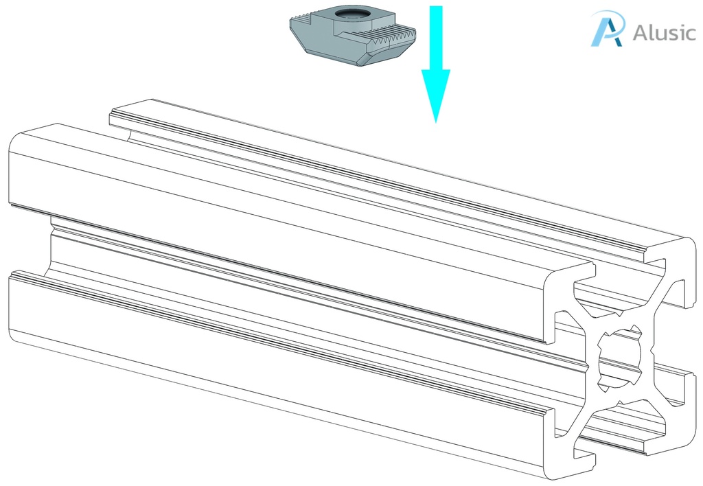 Alusic T-nut 11.3x5.7 mm