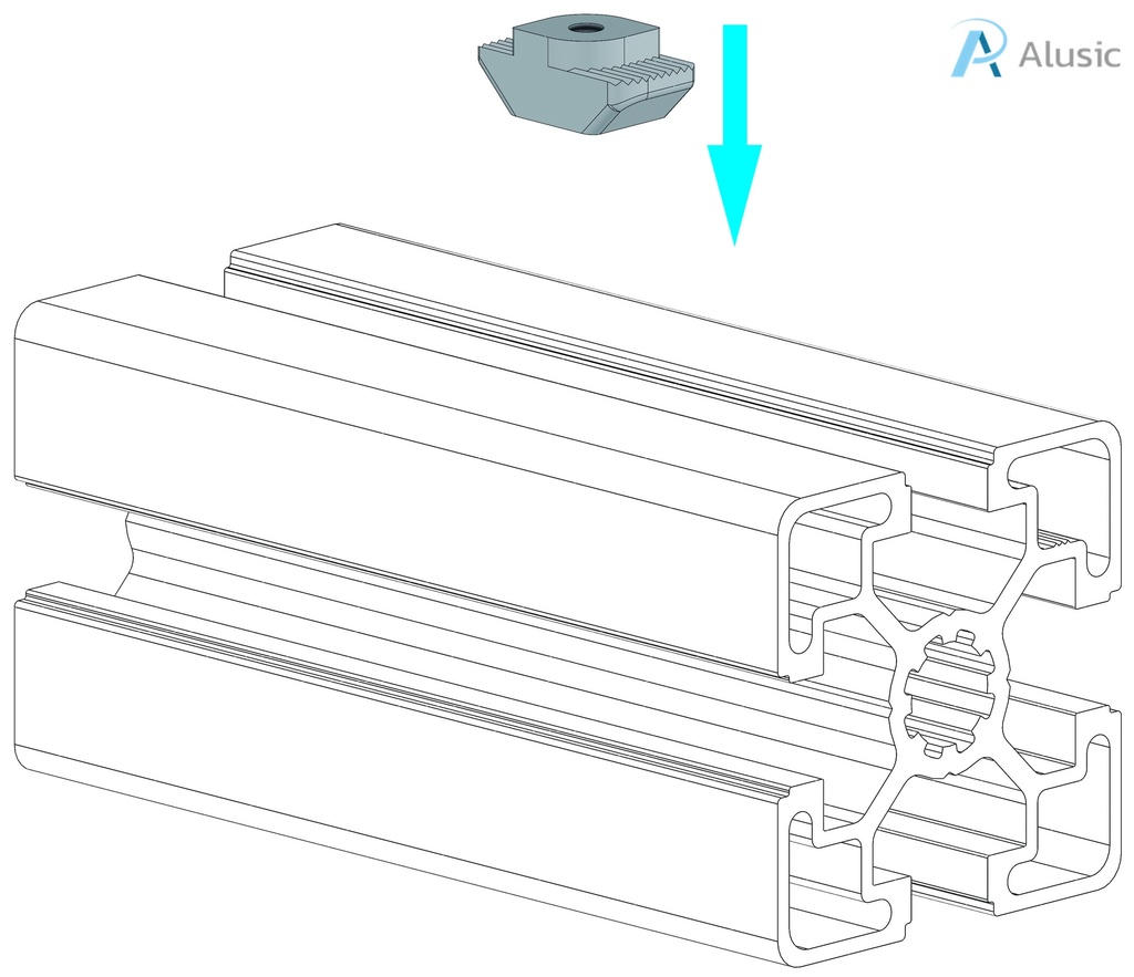 Alusic T-nut 19x9.8 mm, GS