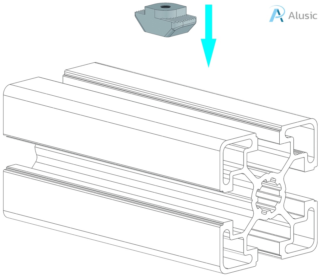 Alusic T-nut 19x9.8 mm, SS