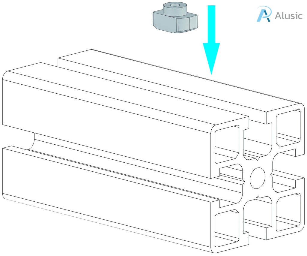 Alusic T-nut 6x10 mm