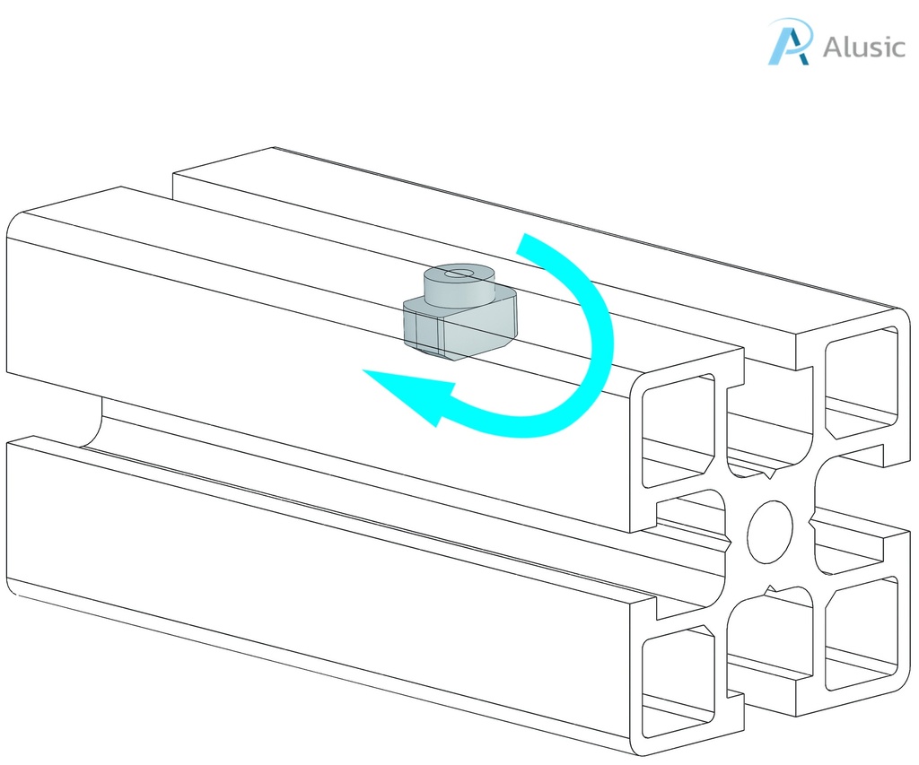 Alusic T-nut 6x10 mm