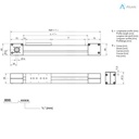 Alusic linear actuator 800.057, ball bearing guides size 12, 55x55 profile