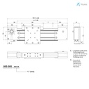 Alusic linear actuator 800.085, ball bearing guides size 15, 45x90 profile.