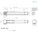 Alusic self-aligning linear actuator 811.HHL, ball bearing guides size 20, 90x90 profile