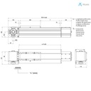 Alusic self-aligning linear actuator 811.THHL, ø15 rollers, 90x135 profile